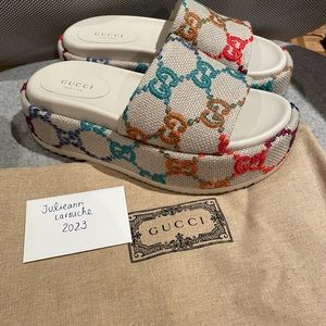 Gucci platform slides